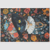 Zwarte kat in kleding en Pet Decoupage Tissuepapier (Voorkant)