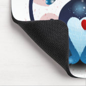 Zwarte kat in liefde muismat (Hoek)