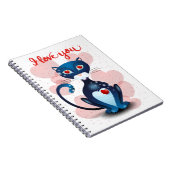 Zwarte kat in liefde notitieboek (Rechterzijde)