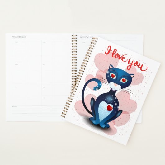 Zwarte kat in liefde planner (Display)