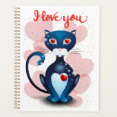 Zwarte kat in liefde planner (Voorkant)