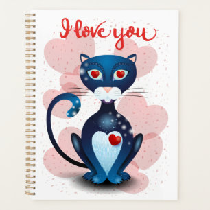 Zwarte kat in liefde planner