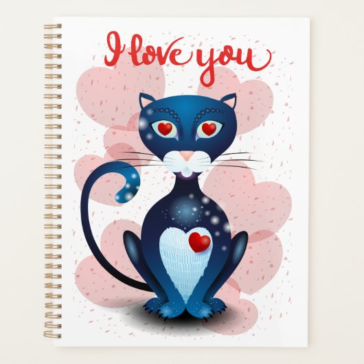 Zwarte kat in liefde planner (Voorkant)