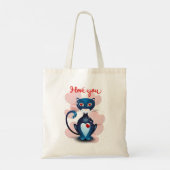 Zwarte kat in liefde tote bag (Achterkant)