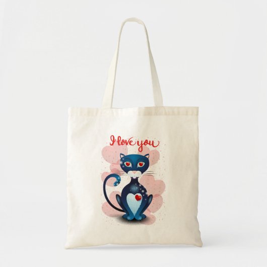 Zwarte kat in liefde tote bag (Voorkant)