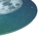 Zwarte kat in maanlicht snijplank (Hoek)