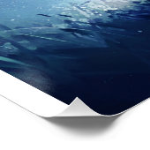 Zwarte kat in magische sterrenweide perfect poster (Hoek)