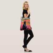 Zwarte Kat in Mooie Natuur Tote Bag (Op model)