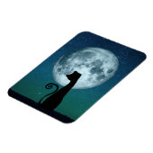 Zwarte Kat in Moonlight Flexibele Magneet (Linkerzijde)