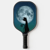 Zwarte kat in Moonlight Pickleball Paddle (Voorkant)