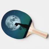Zwarte kat in Moonlight Ping Pong Paddle Tafeltennisbatje (Zijkant)