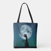 Zwarte kat in Moonlight Shoulder Tas (Achterkant)