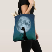Zwarte kat in Moonlight Shoulder Tas (Dichtbij)