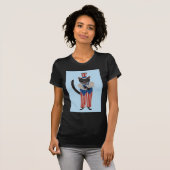 Zwarte Kat In Oom Sam Pak T-shirt (Voorkant volledig)