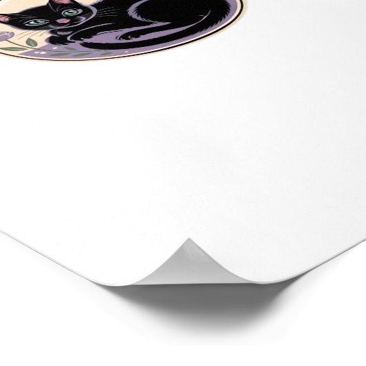 Zwarte Kat in Potion Bottle Classic T-shirt Poster (Hoek)