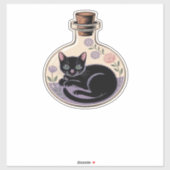 Zwarte Kat in Potion Bottle Classic T-shirt Sticker (Vel)