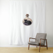 Zwarte Kat in Potion Bottle Classic T-shirt Wandkleed (In situ)