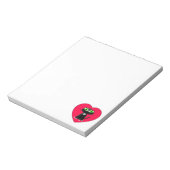 Zwarte Kat In Rode Hart Aangepast Notitieblok (Linkerzijde)