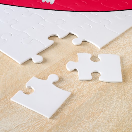 Zwarte kat in rood hart legpuzzel (Zijkant)