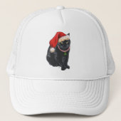 Zwarte kat in Santa Hat Trucker Pet (Voorkant)