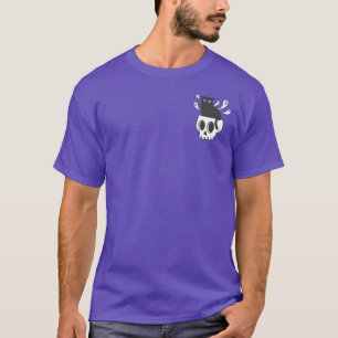 Zwarte kat in schedel Shirt Spooky Schattige Hallo