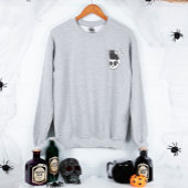 Zwarte kat in schedel Shirt Spooky Schattige Hallo