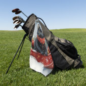 Zwarte kat in slee laat het sneeuwen Kerstmis Golfhanddoek (Groen)