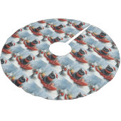 Zwarte kat in slee laat het sneeuwen Kerstmis Kerstboom Rok (Gekanteld)