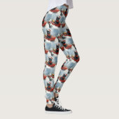 Zwarte kat in slee laat het sneeuwen Kerstmis Leggings (Rechts)