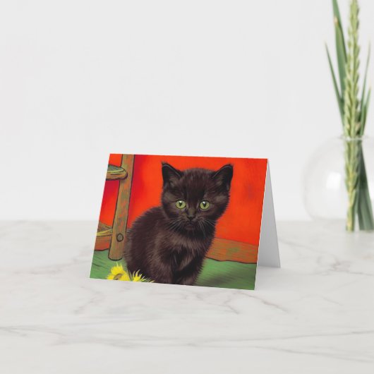 Zwarte kat in stijl van Van Gogh (Voorkant)