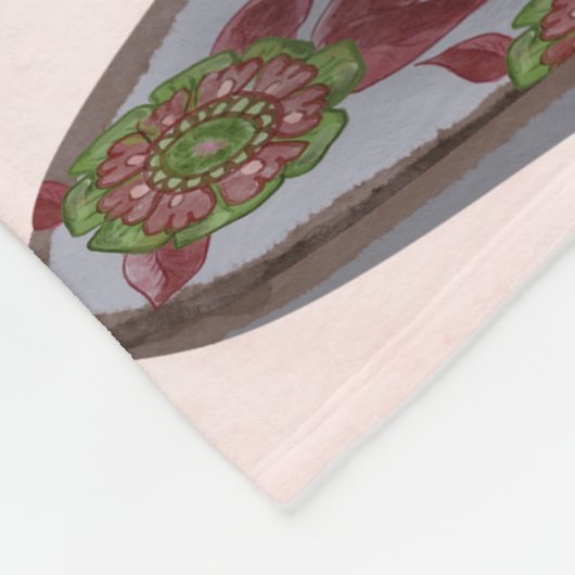 Zwarte kat in Teacup Fleece Deken (Hoek)