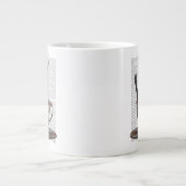 Zwarte kat in Teacup Grote Koffiekop (Voorkant)