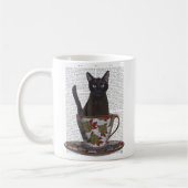 Zwarte kat in Teacup Koffiemok (Links)