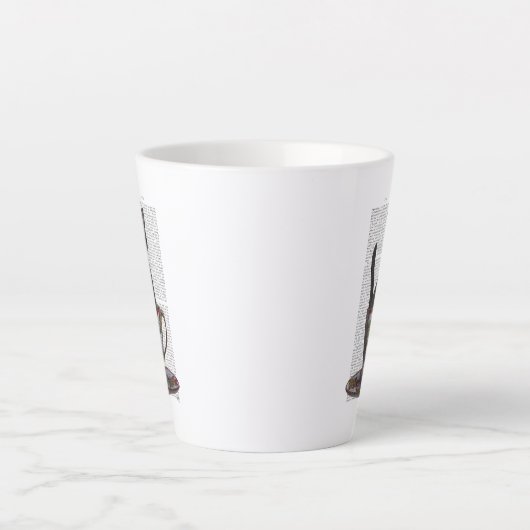 Zwarte kat in Teacup Latte Mok (Voorkant)