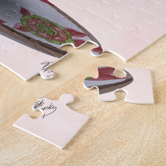 Zwarte kat in Teacup Legpuzzel (Zijkant)