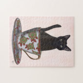 Zwarte kat in Teacup Legpuzzel (Horizontaal)