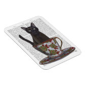 Zwarte kat in Teacup Magneet (Rechterzijde)