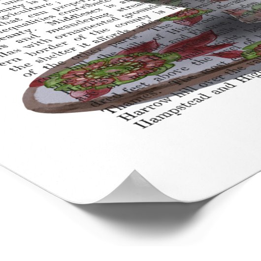 Zwarte kat in Teacup Poster (Hoek)