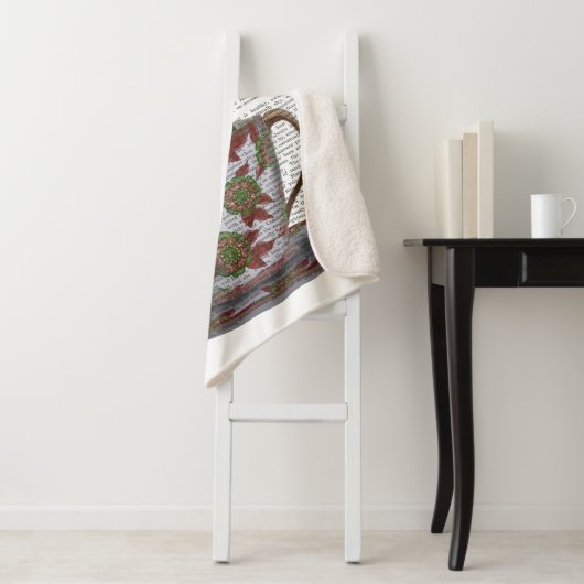 Zwarte kat in Teacup Sherpa Deken (In situ)