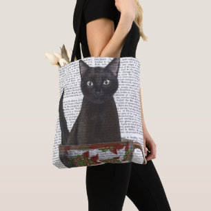 Zwarte kat in Teacup Tote Bag
