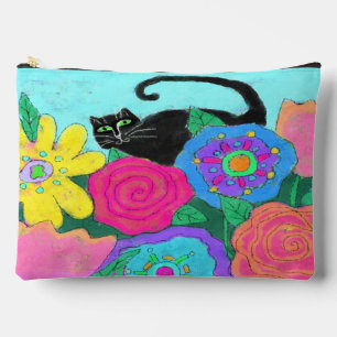 Zwarte kat in tuin Abstracte kunst Etui
