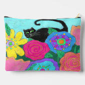 Zwarte kat in tuin Abstracte kunst Etui (Achterkant)