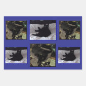 Zwarte kat inpakpapier plat set van 3 vellen (Voorkant 3)