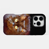zwarte kat iPhone hoesje (Achterkant horizontaal)