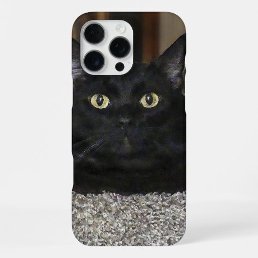 Zwarte Kat iPhone Hoesje (Achterkant)