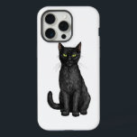 Zwarte kat iPhone 15 pro max case<br><div class="desc">Handgeschilderde zwarte kat</div>