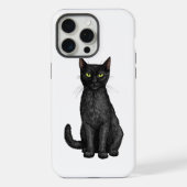 Zwarte kat iPhone hoesje (Achterkant)