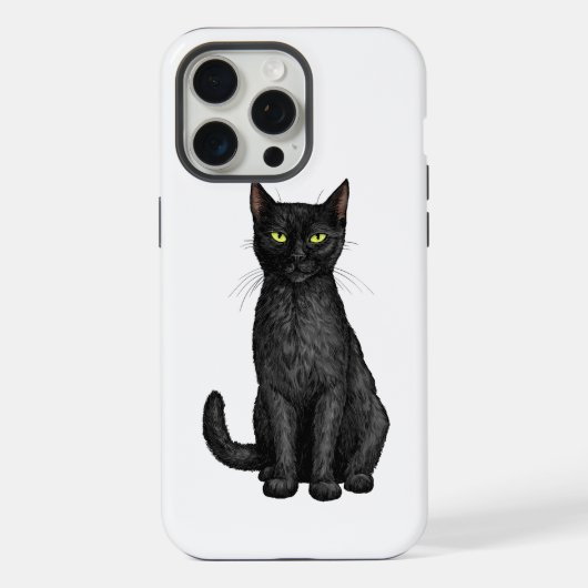 Zwarte kat iPhone hoesje (Achterkant)