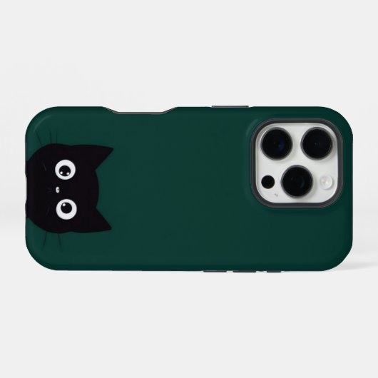 Zwarte kat iPhone hoesje (Achterkant horizontaal)