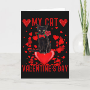 Zwarte Kat Is Mijn Valentijn Rode Hartjes Valentij Kaart